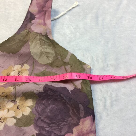 K Studio Midi A-line Dress Sz 14 Woman Purple Floral Cottage Romantic Sleeveless - Picture 11 of 14